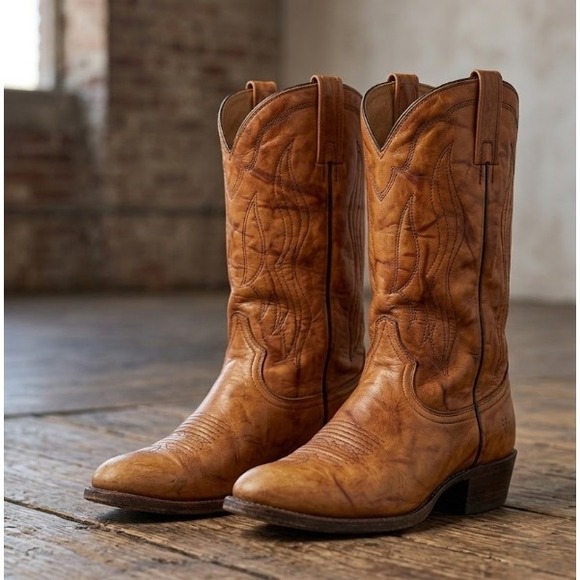 Frye Other - Frye 3841 Vintage Western Cowboy Boots Rust Shadow Leather Men Size 11.5 D Box